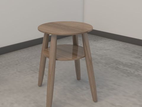 Nordic Simple Solid Wood Round Stool Free