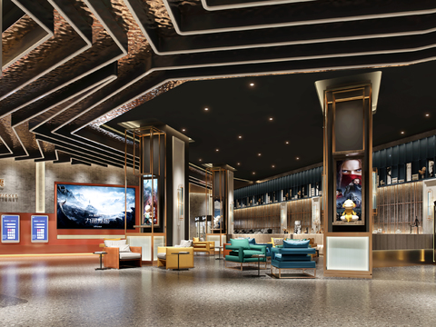 Modern Affordable Luxury Style Cinema Lobby