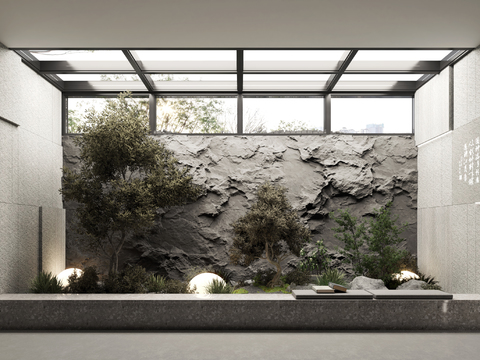 Wabi-sabi Style Indoor Green Plant Sits