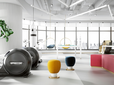 Modern office gym activity room