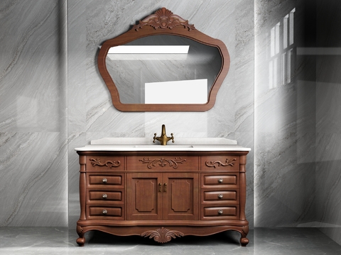 American solid wood bathroom cabinet