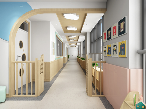 Modern kindergarten Corridor