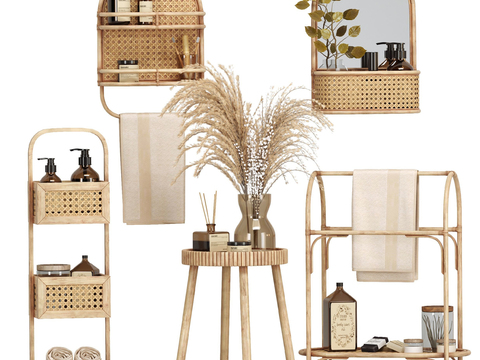 Nordic Rattan Bath Hanging Basket