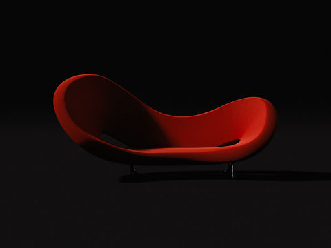 Modern Minimalist Red Fabric Art Chaise Free