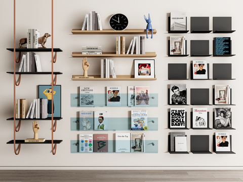 Wall-mounted Bookshelf Storage Rack Books Books