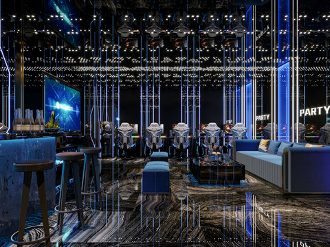 Post-modern Affordable Luxury Style E-sports Internet Cafe