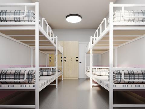 Modern school upper and lower bunk dormitory