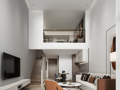 Modern Duplex Apartment Living Room