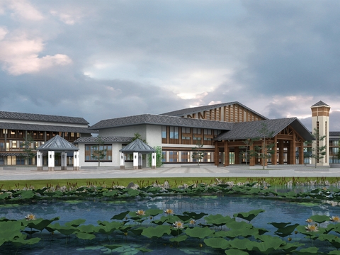 Chinese Ancient Hotel Architectural Appearance