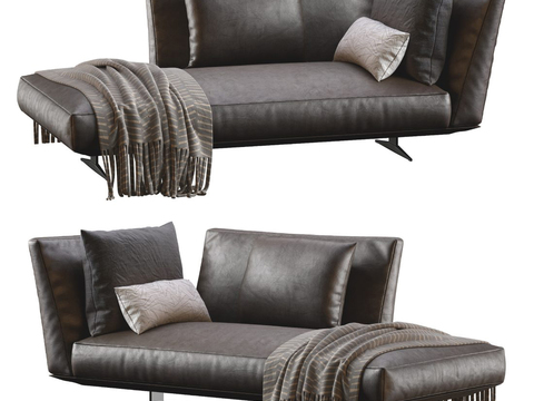 FLEXFORM leather chaise longue