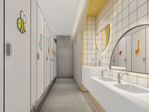 Modern kindergarten children's toilet free