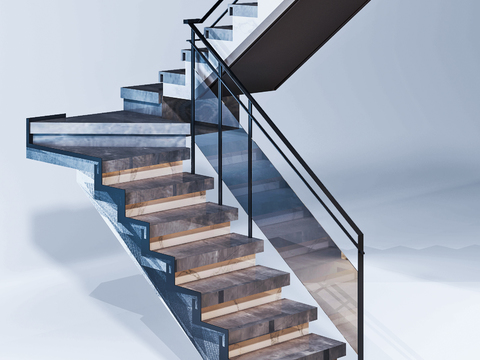 Modern stair guardrail