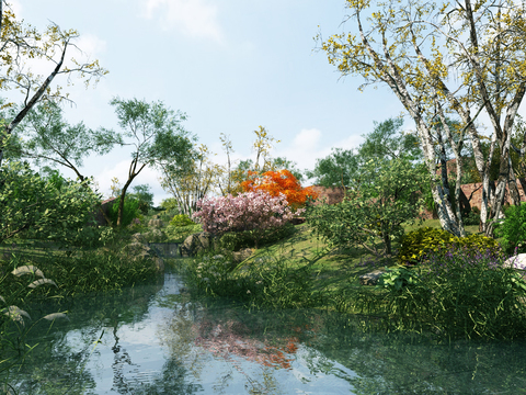 Landscape of Modern Wetland Park