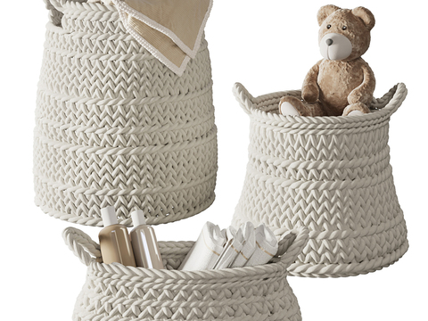 Knitted storage basket toy basket