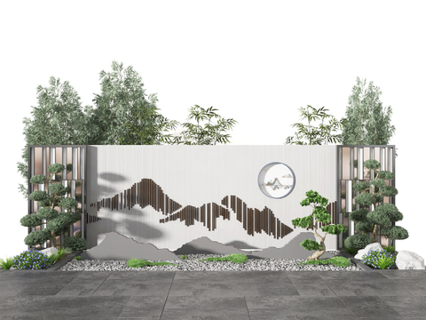 New Chinese landscape wall gardening sketch