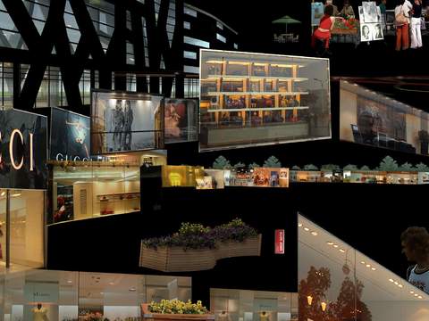 modern indoor commercial showcase psd