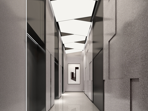 High-grade gray elevator hall