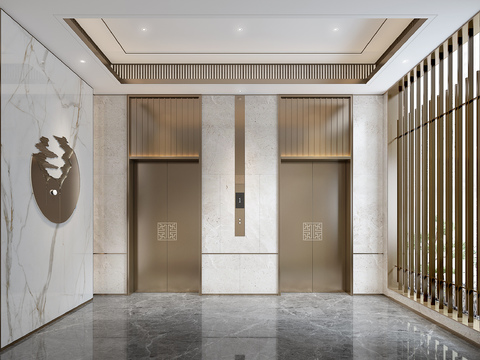 New Chinese Hotel Elevator Hall