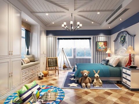 Mediterranean kids Bedroom free