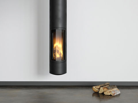 Modern Minimalist Iron Cylindrical Fireplace Free