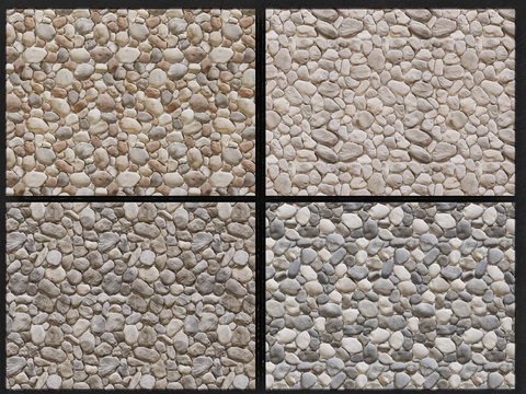 Modern cobblestone pavement ground wall