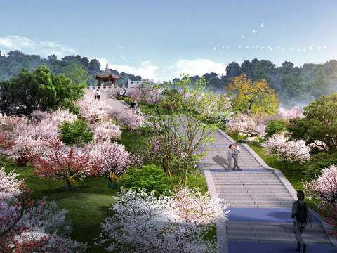 chinese park landscape psd