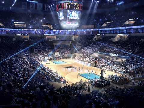 Modern Stadium Indoor Basketball Court