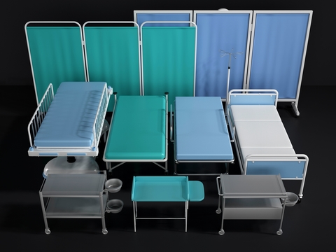 Modern hospital bed stretcher screen medical equipment