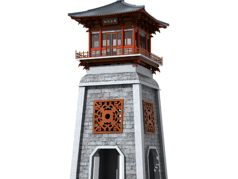 Chinese-style ancient tower bell tower