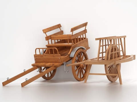 Natural wind solid wood trolley