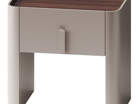 Fendi Modern Wood Finish Square Bedside Cabinet