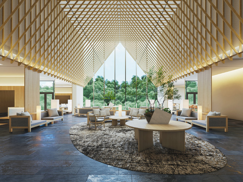 Modern Hotel Lobby Sitting Area