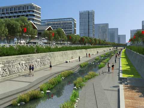 Modern City Creek Landscape