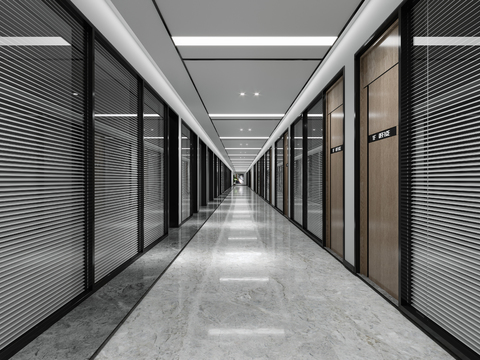 Modern office aisle