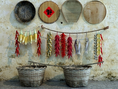 Modern Chilli Fish Garlic Bamboo Basket