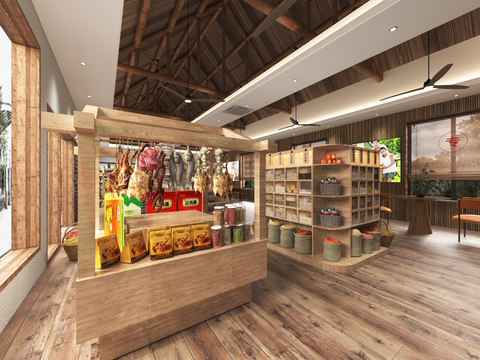 Modern supermarket agricultural products dry goods area