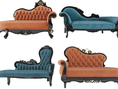 European-style fabric chaise longue