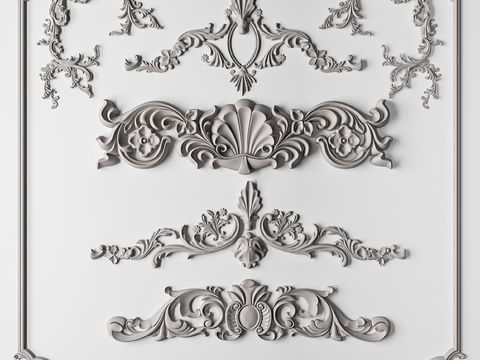 European-style gypsum carving