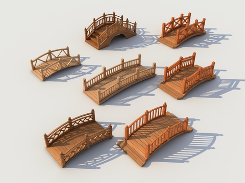 Neo-Chinese Style Solid Wood Bridge