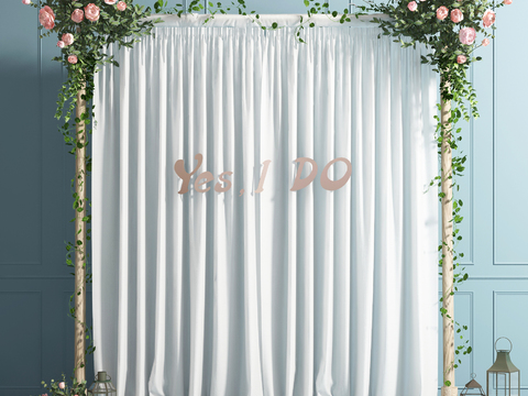 Modern Internet Celebrity Wedding Floral Photo Area