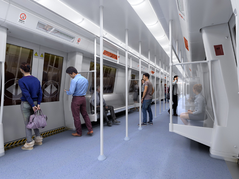 Modern Subway Light Rail Car