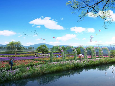 park flower landscape psd