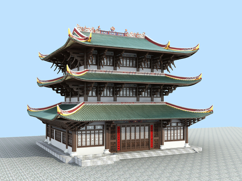 Appearance of Chinese ancient pavilions