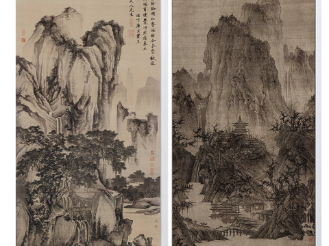 New Chinese landscape decorative painting free