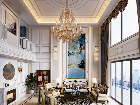 European-style Affordable Luxury Style Villa Lobby