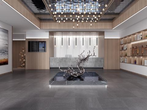 Modern Affordable Luxury Style Hotel Lobby Front Desk