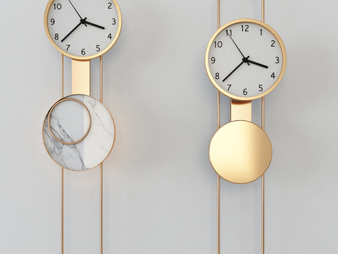 Modern metal wall clock combination