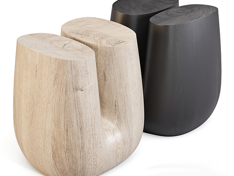 Nordic simple solid wood art stool free