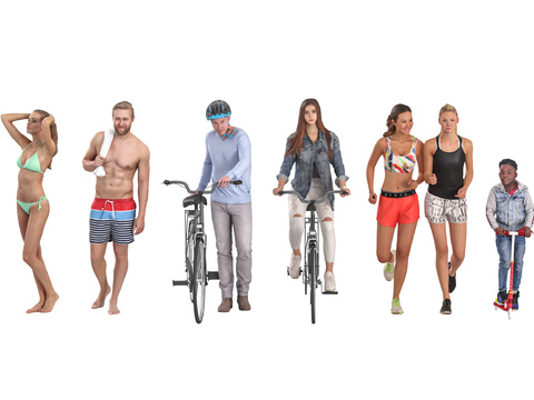 modern sports men and women figures