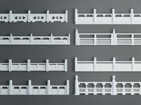 Chinese white marble stone railing